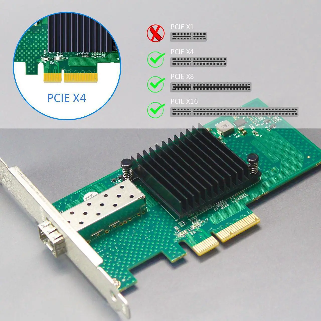 Alt view image 6 of 7 - GLOTRENDS ST7315 10Gb PCI-E NIC Network Card, 10Gb SFP+ Port, Intel 82599EN Controller (X520-DA1), Support Windows Server/Linux/VMware