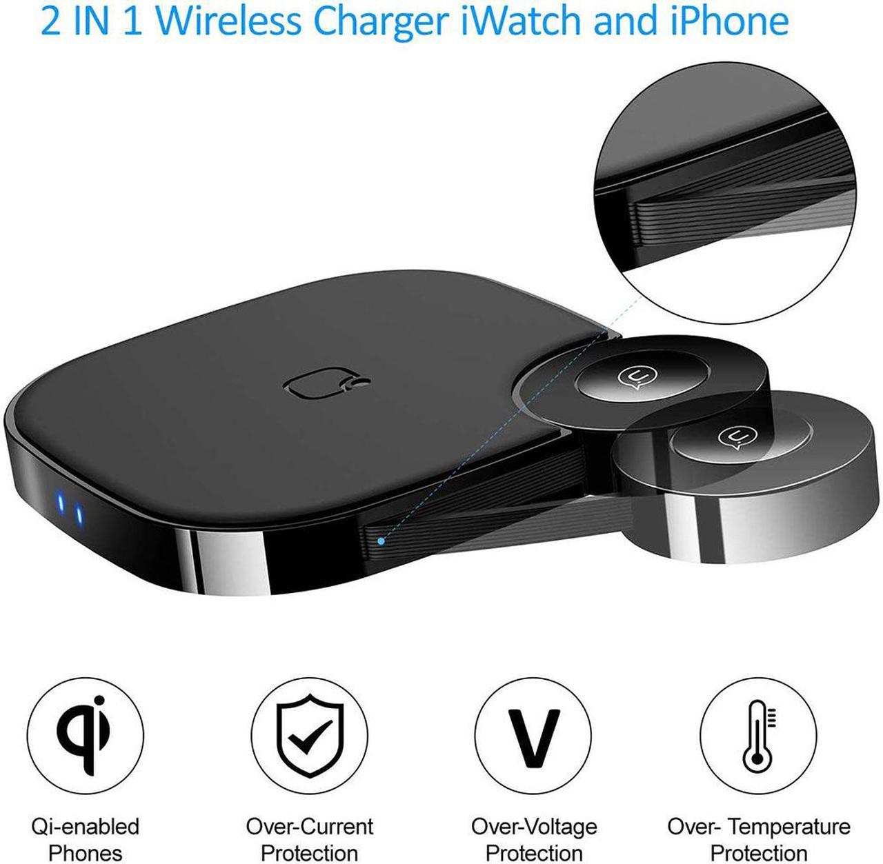 2 In 1 Mobile Phone Fast Charging Charger Station Stable Wireless Auto Induction For Universal IPhone 10W 7W 5W Magnetic Charger For iWatch 2W