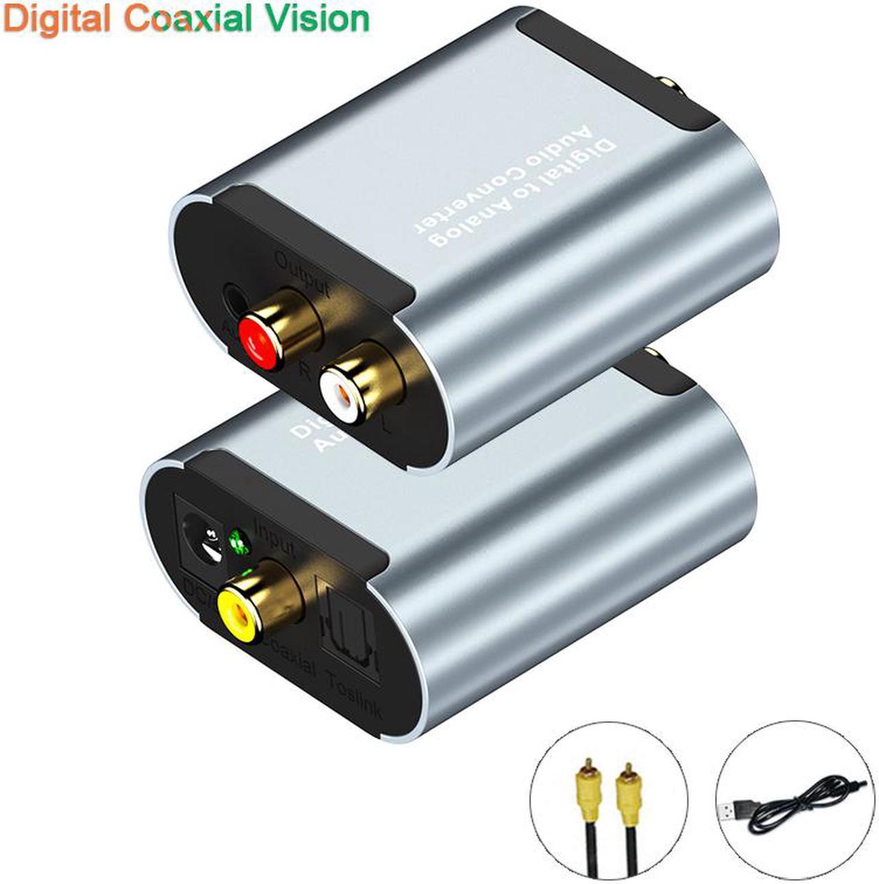 Digital to Analog Audio Converter with Audio Decoder Digital Coaxial (SPDIF) 1*rca (coaxial)  to 3.5mm Jack or 2*rca (coaxial) Stereo R/L (Digital Coaxial Version)