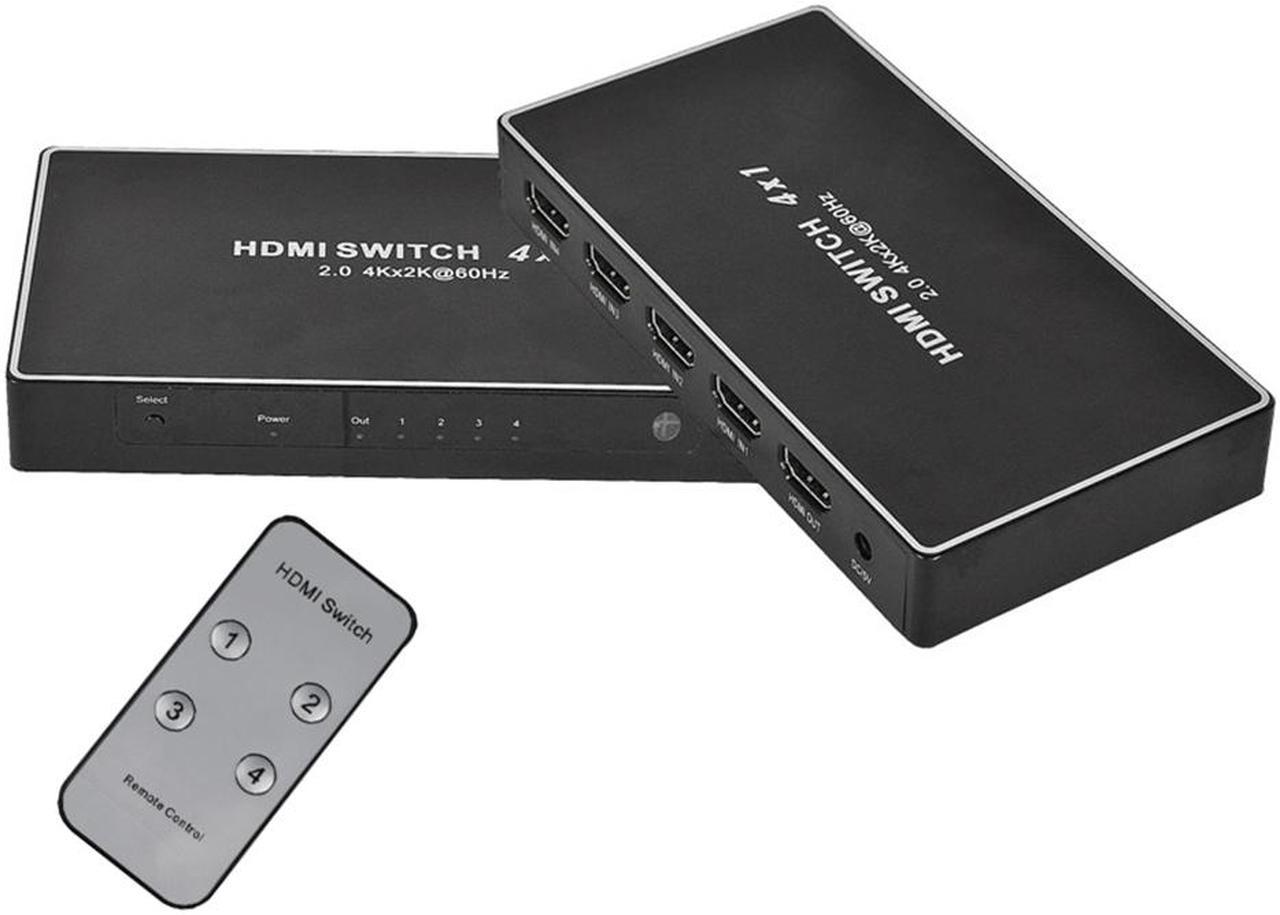 4K@60Hz HDMI Switch 4 HDMI 2.0a Ports 4 In 1 Out (4*1 HDMI) With IR Remote Control for Smart TV PC PS4 PS3 HDTV DVD