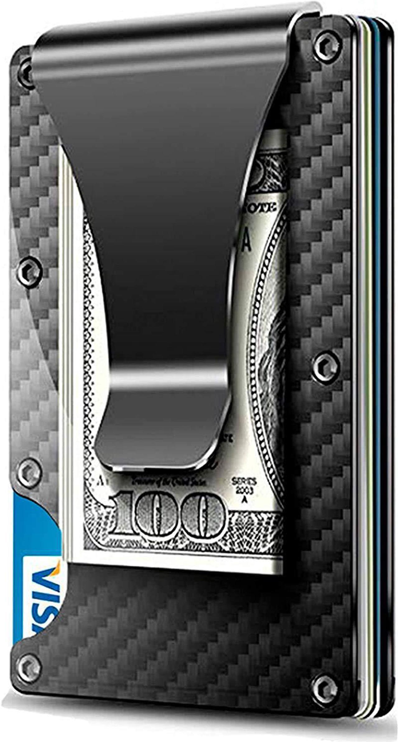 Carbon Fiber Walle -Metal Money Clip Wallet- RFID Blocking - Slim Metal Wallet ,Mens Wallet