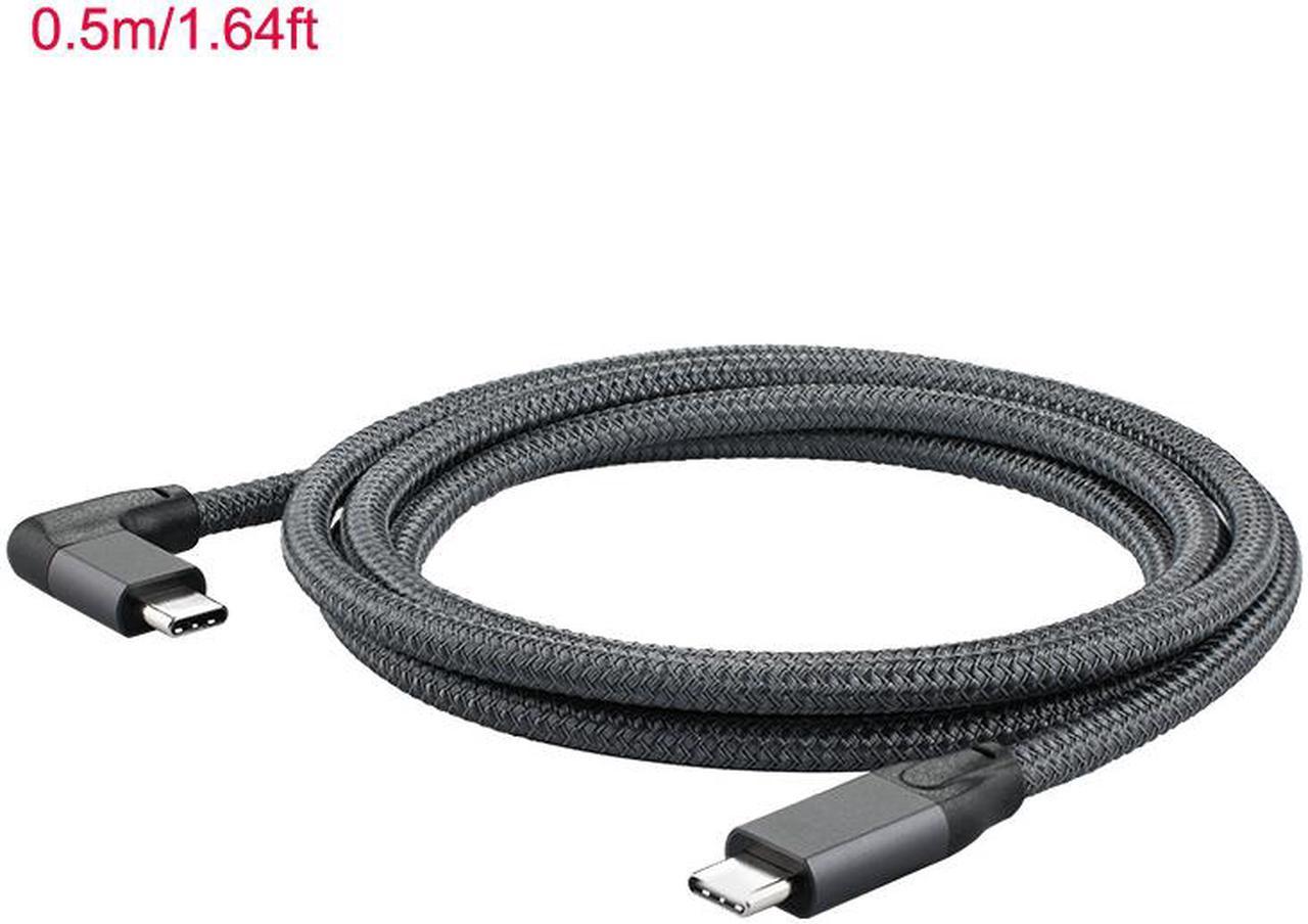 0.5m/1.64ft 1.0m/3.28ft 1.5m/4.92ft USB 3.2 Type C to Type C 90 Degree Cable USB C to USB-C Gen2 Nylon Wire 100W PD Fast Charging Data Cable 4K HD For Macbook Pro Air Samsung S20 Phone Charger Cord