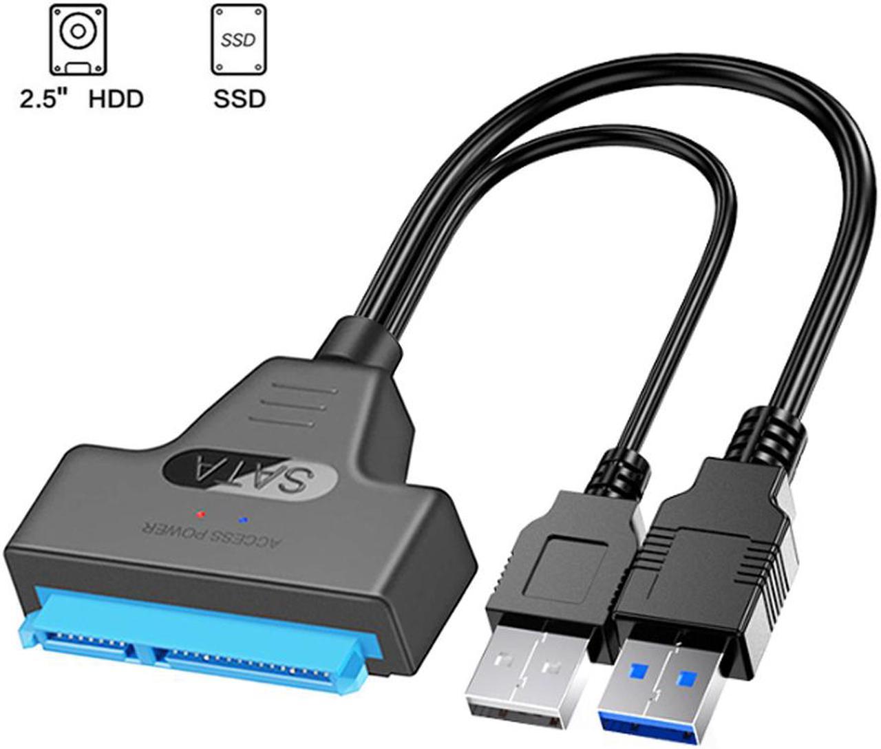 SATA To USB 3.0 Hard Driver Adapter Support 2.5 Inches External SSD HDD Hard Drive 22 Pin SATA III Cable Sata USB Cable (with USB2.0 Power Cable )