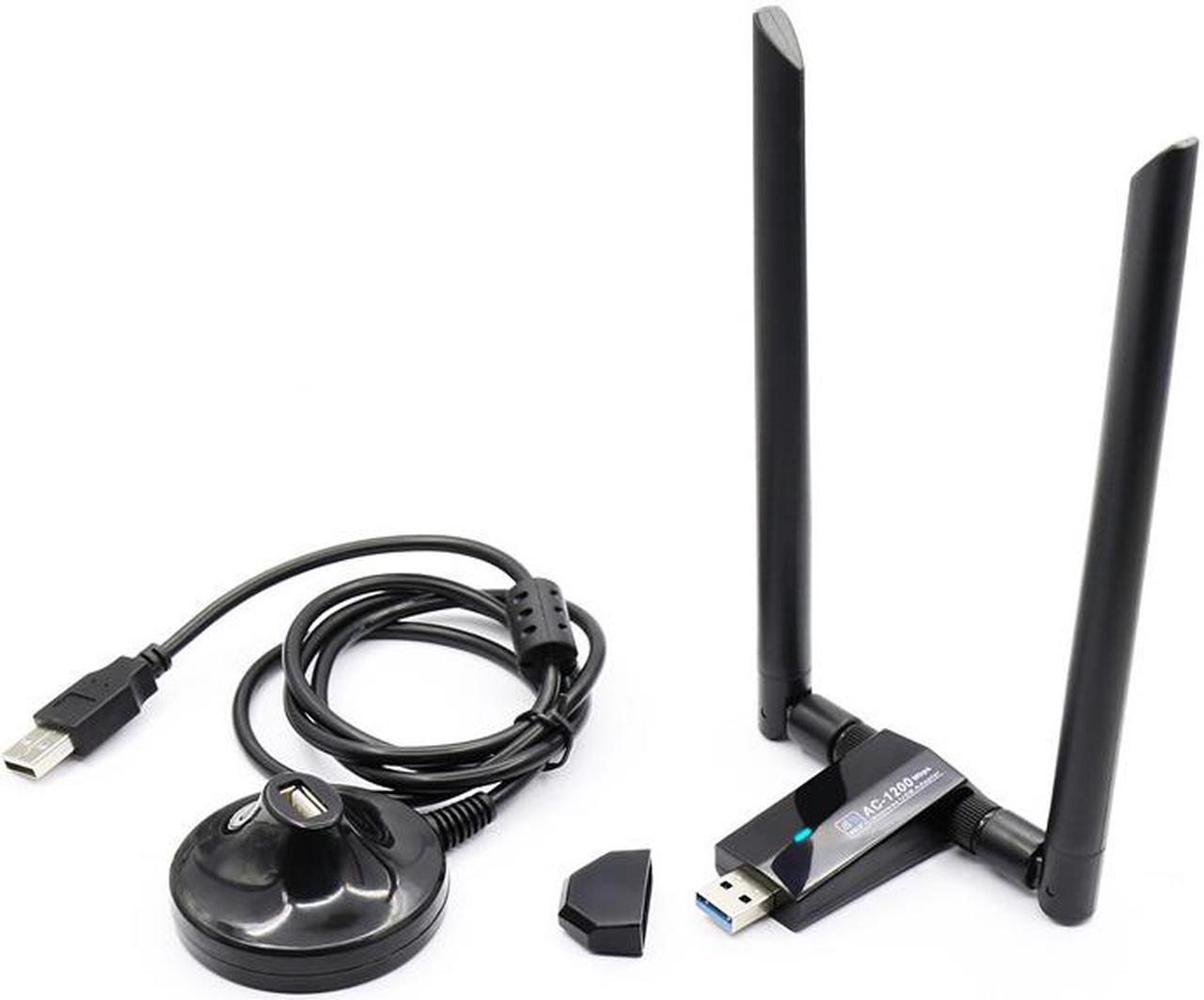 AC1200 Wireless Dual Band Adapter Drive-free Network Card USB 3.0 Interface Dual External 5dBi Antennas