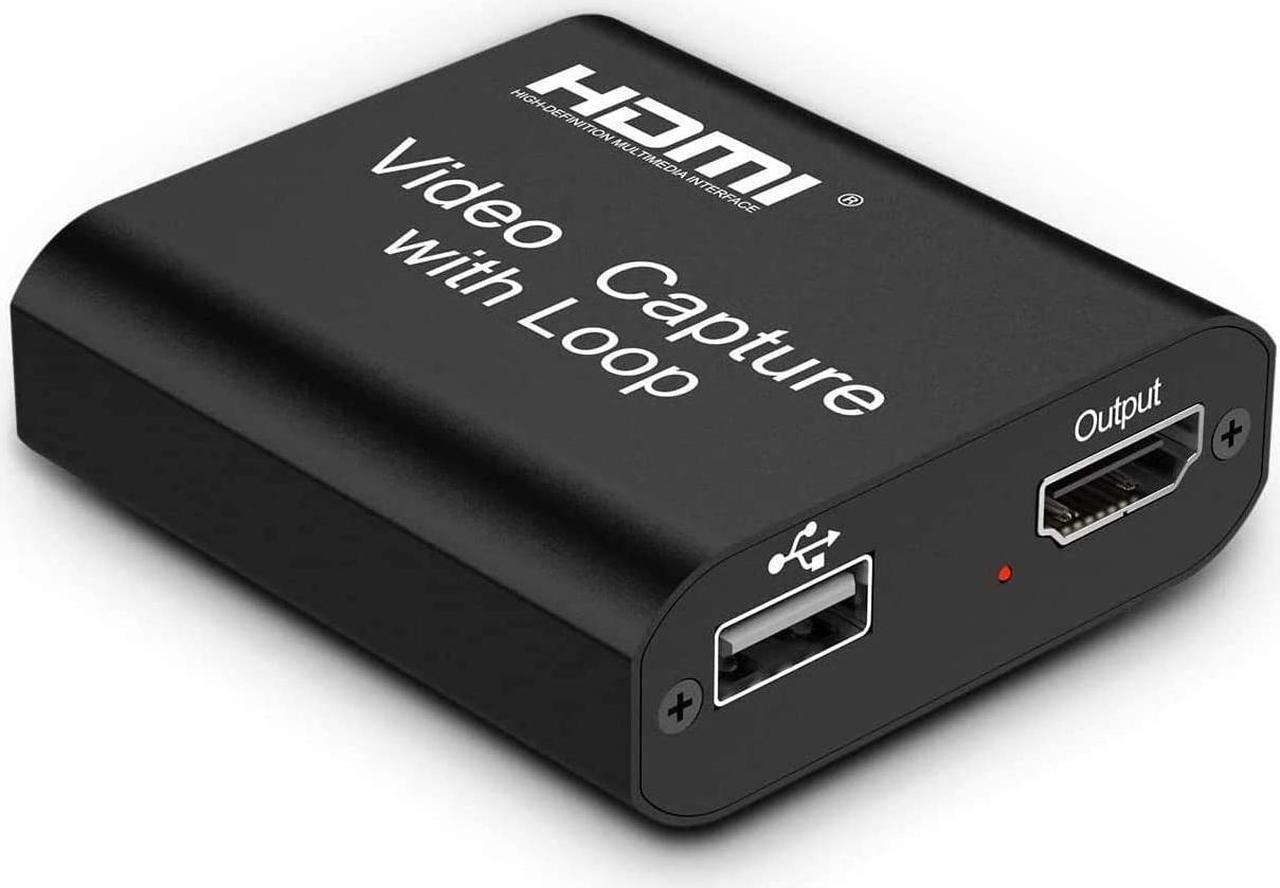 Video Capture Card 4K HDMI Video Capture Device with Loop Out, Full HD 1080P Game Capture Video Recorder for Live Streaming, Broadcasting or Video Conference