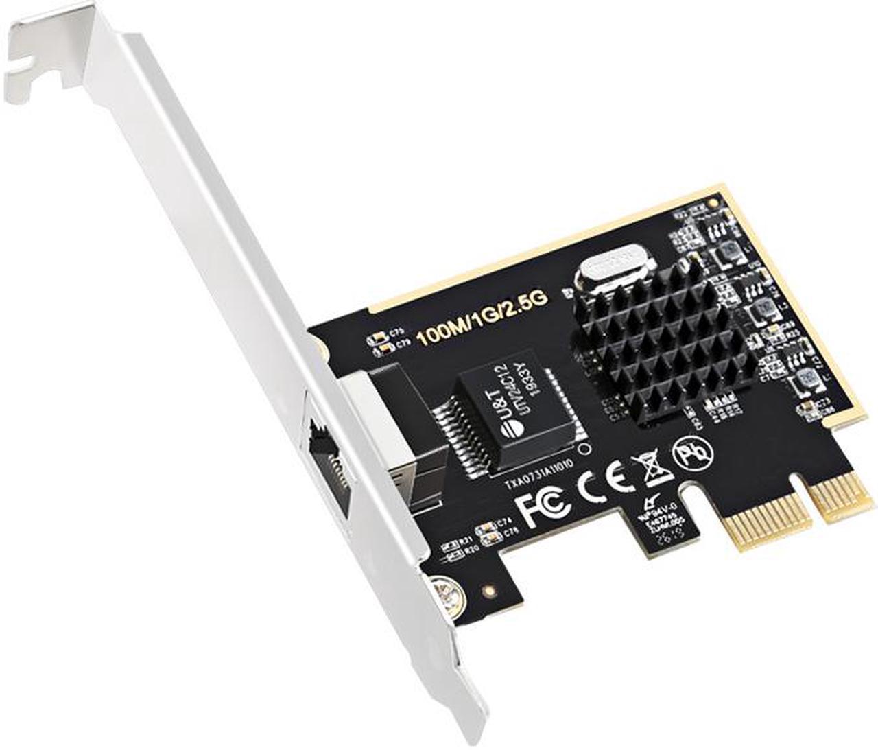 RTL8152 Chipset Gaming PCIE Card PCI Express 2500Mbps Gigabit Network Card 100/1000M/ 2.5G RJ45 PCIe Network Adapter