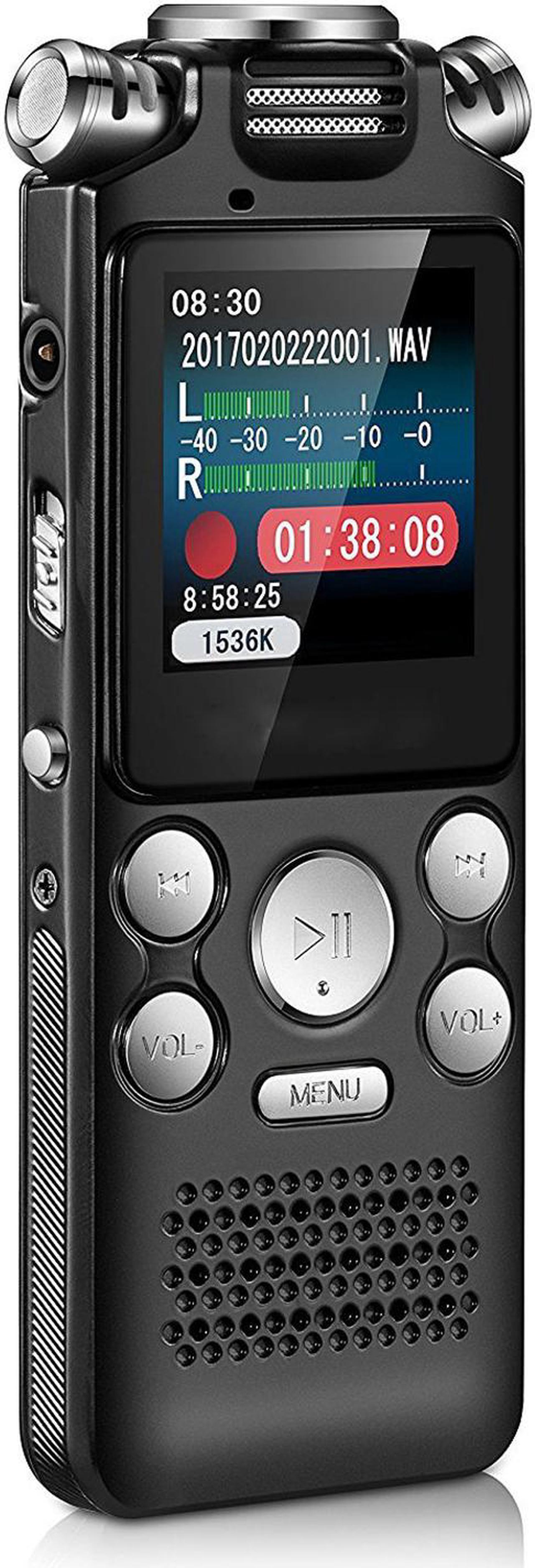 Digital Voice Recorder 16GB Sound Recorder MP3 Player Noise Reduction Audio Recording Ultra-Sensitive Microphones