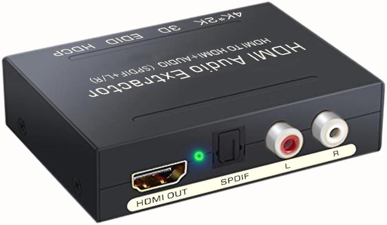 HDMI Audio Splitter Extractor 4K Audio Converter HDMI to Digital Audio Fiber Analog Audio (SPDIF + L/R) Extraction