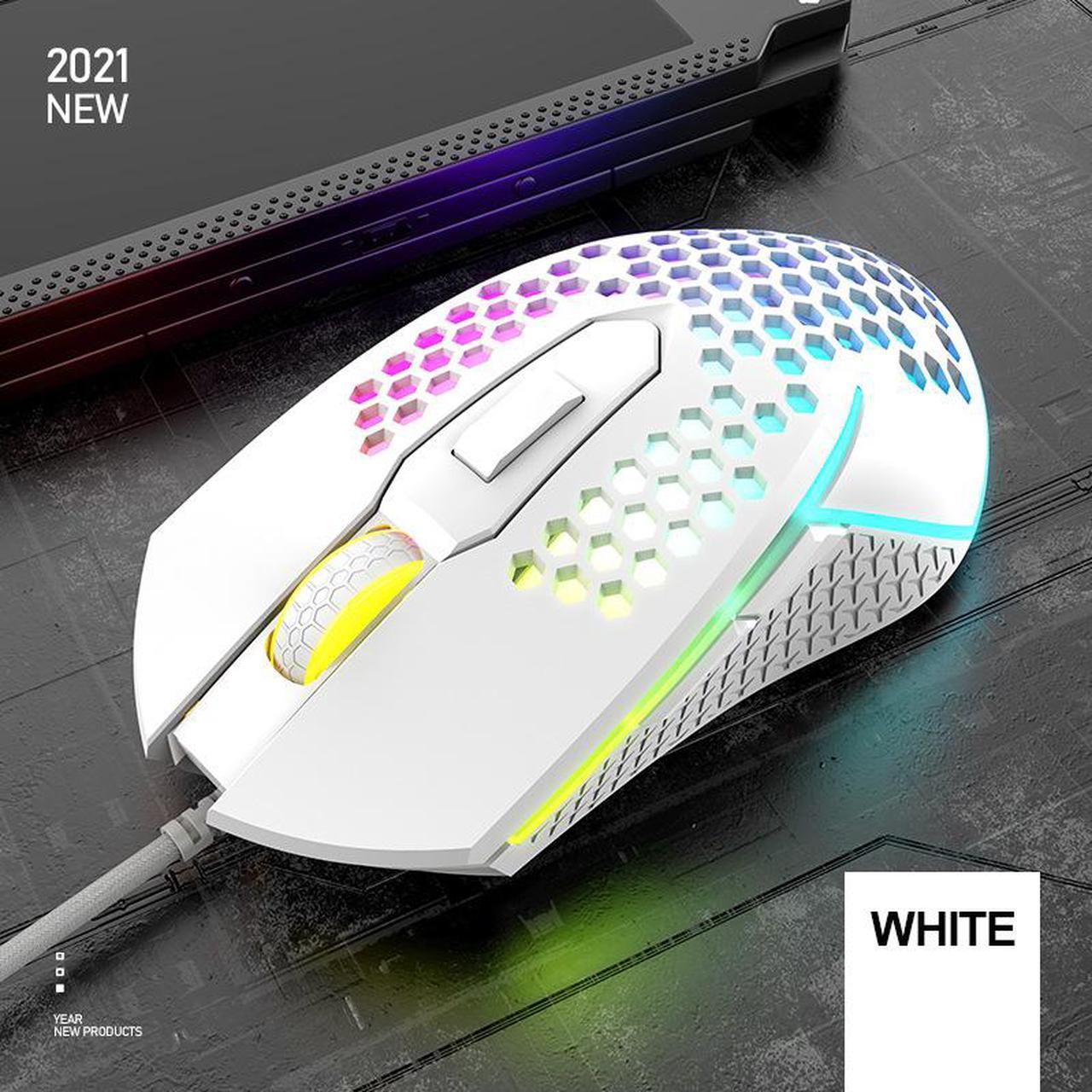 New USB Wired Gaming Mouse Computer 3200 DPI 6 Buttons Mice Online Games Competitive Hollow Lightweight RGB Mouse Ergonomics Honeycomb Mat