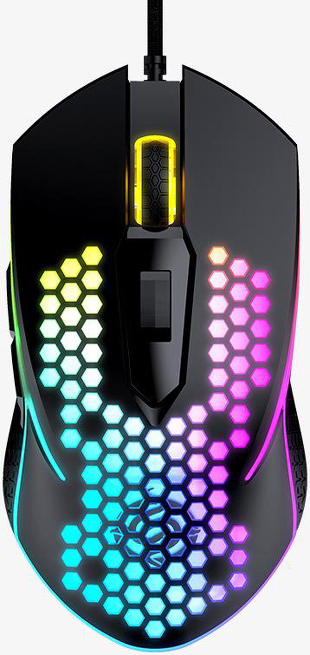 New USB Wired Gaming Mouse Computer 3200 DPI 6 Buttons Mice Online Games Competitive Hollow Lightweight RGB Mouse Ergonomics Honeycomb Mat