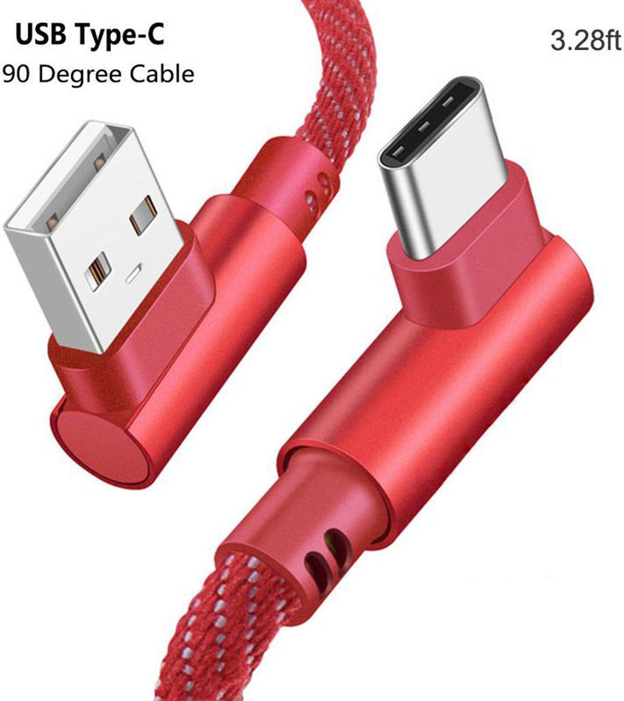 3.28ft/1m 6.56ft/2m Type C 90 Degree Right Angle USB C 3.1 Fast Data Sync Charging Charger Cable USB A to C Male