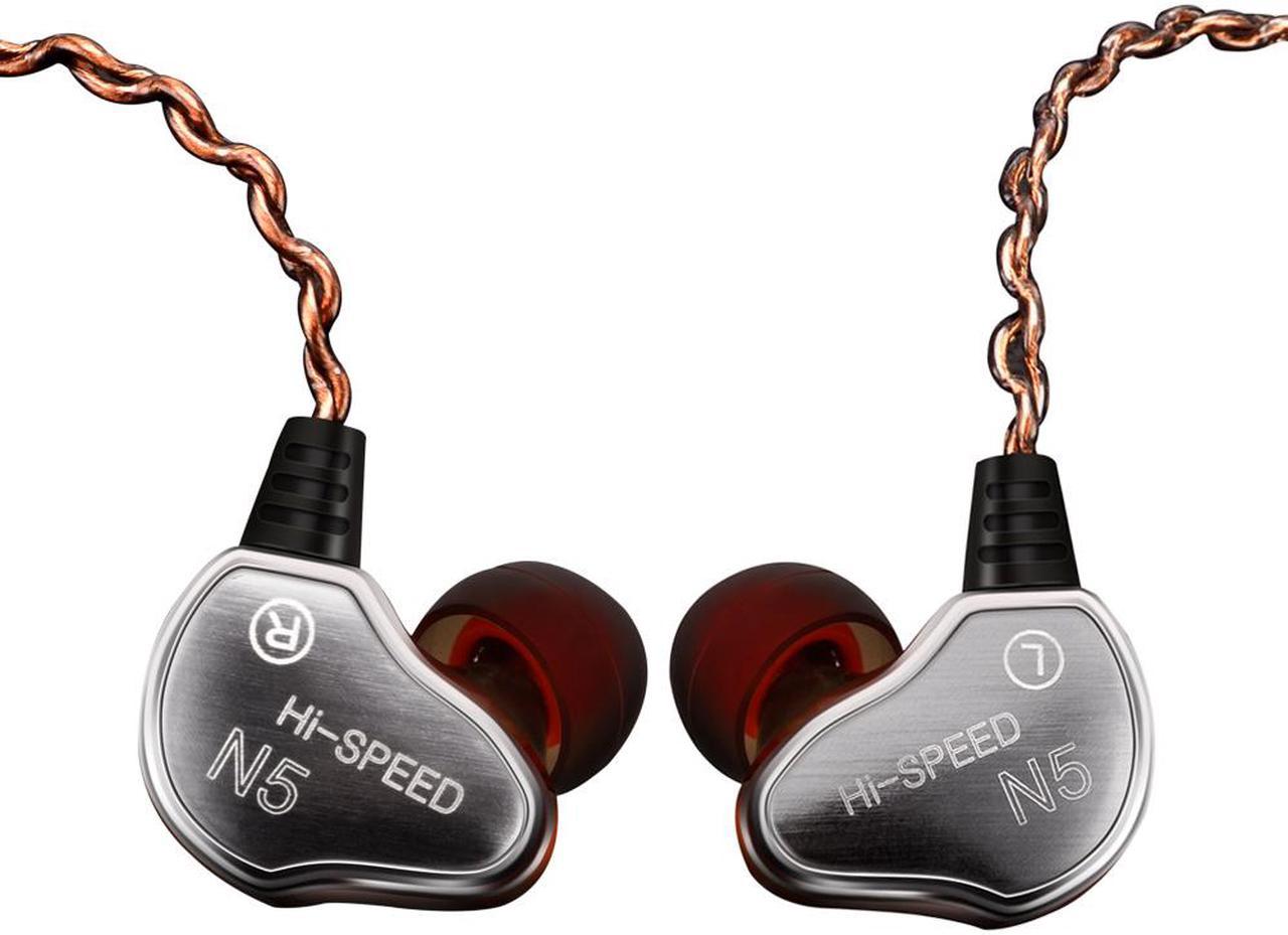 Dual Dynamic Earphone In-Ear Metal Wired Wire-Controlled Computer Game Hanging Ear Headset Dual Coil Earbuds Headphones