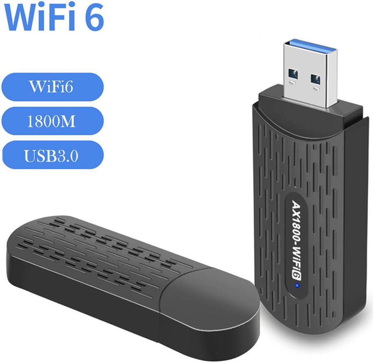 AX1800Mbps Driver-Free WiFi6 USB Wireless Network Card USB3.0 Dual Band High Speed 5G WiFi Dongle Receiver for Windows 7 / 10 /11