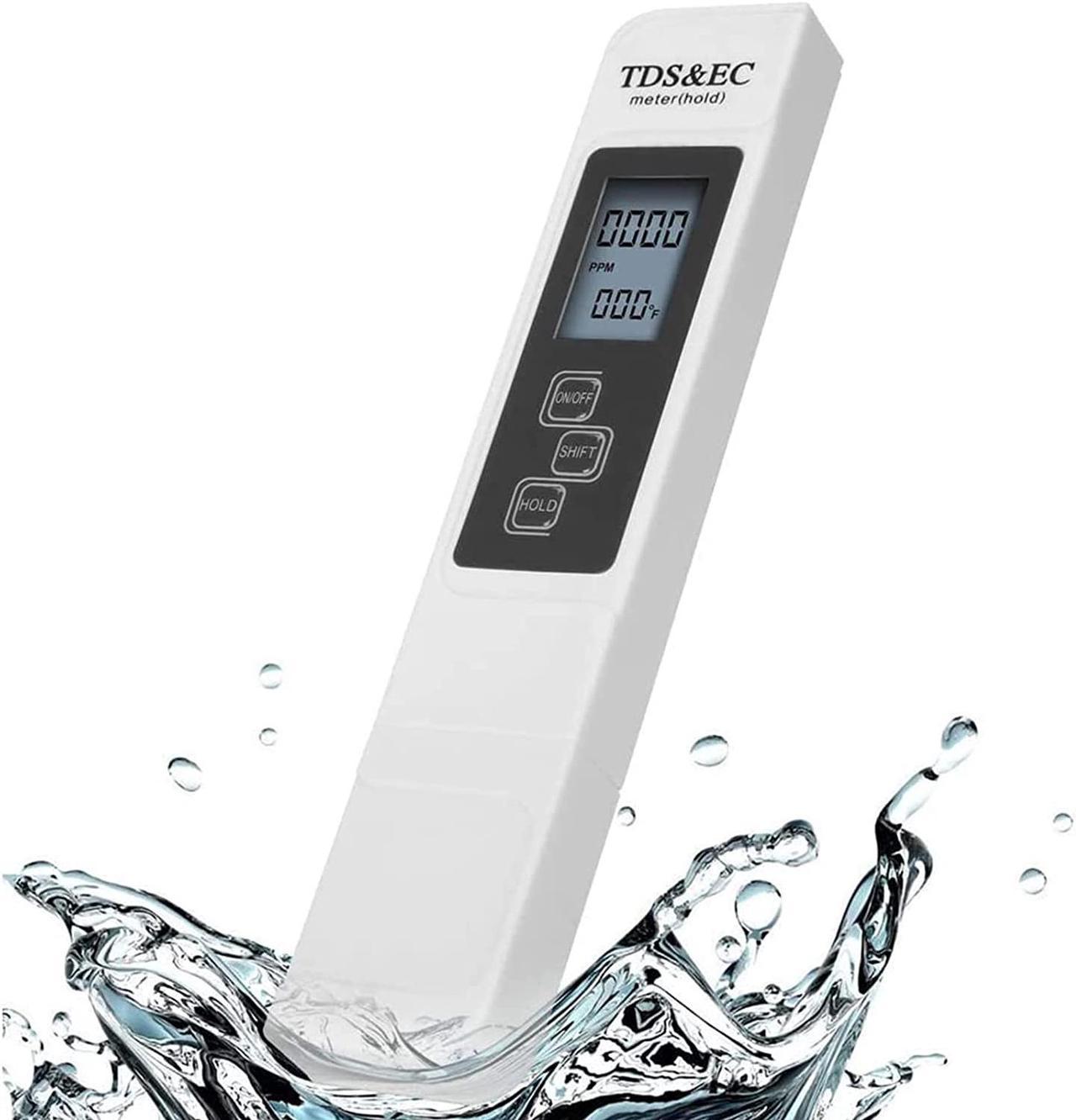 TDS Meter Digital Water Tester,Professional 3-in-1 TDS, Temperature and EC Meter with Carrying Case, 0-9999ppm, Ideal ppm Meter for Drinking Water, Aquariums and More