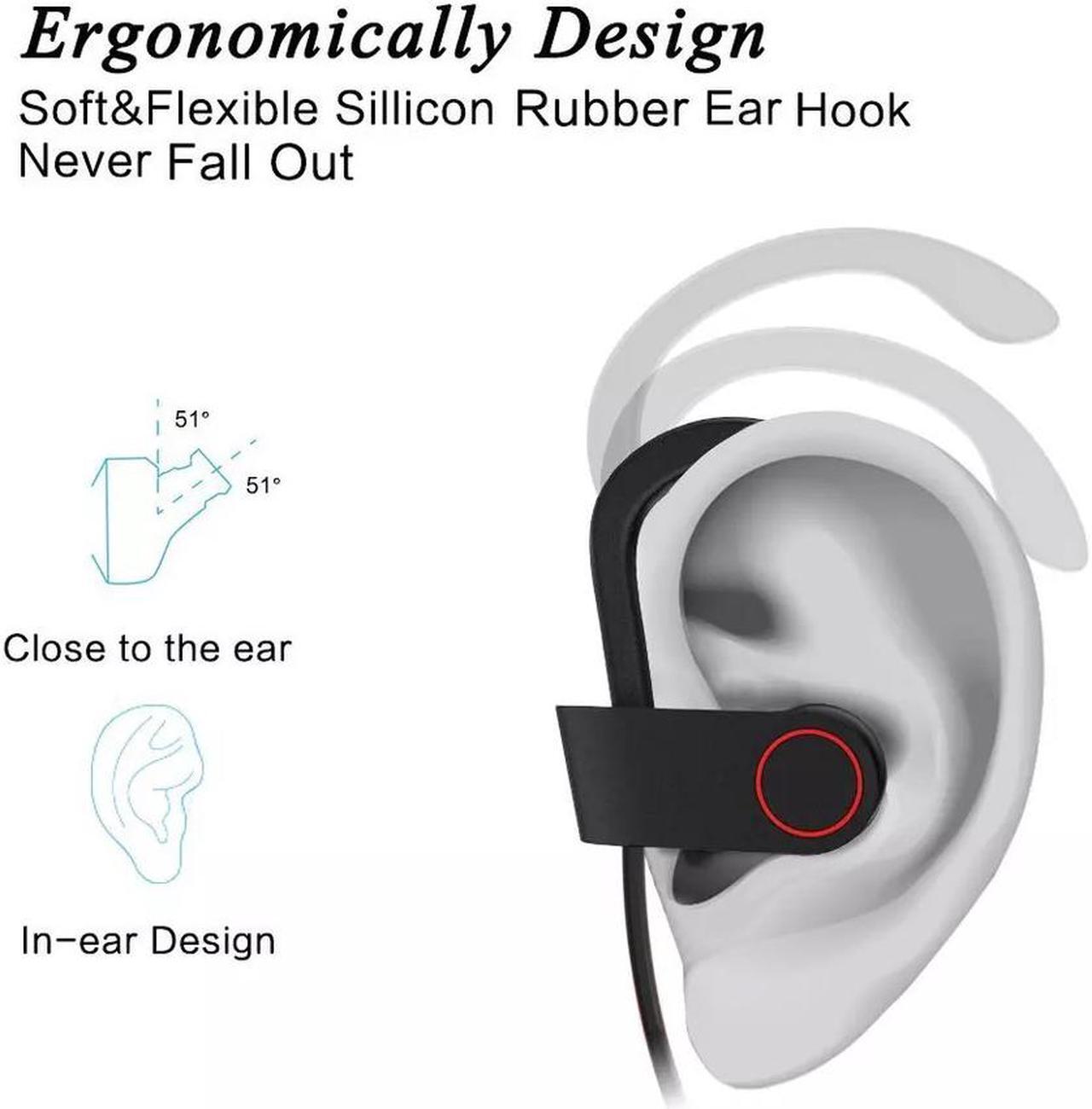 Alt view image 7 of 7 - IPX7 Waterproof Wireless Headset Sports Bass Wireless Bluetooth 5.0 Earphones With Microphone