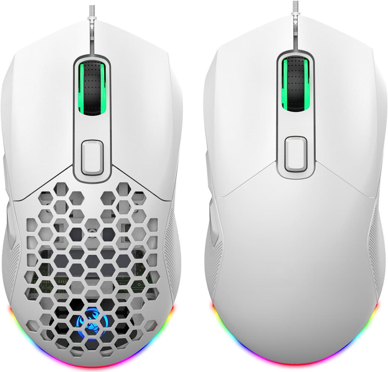 USB Wired RGB Gaming Mouse 7200 DPI Programmable Backlight Game Mice with Changeable Back Cover