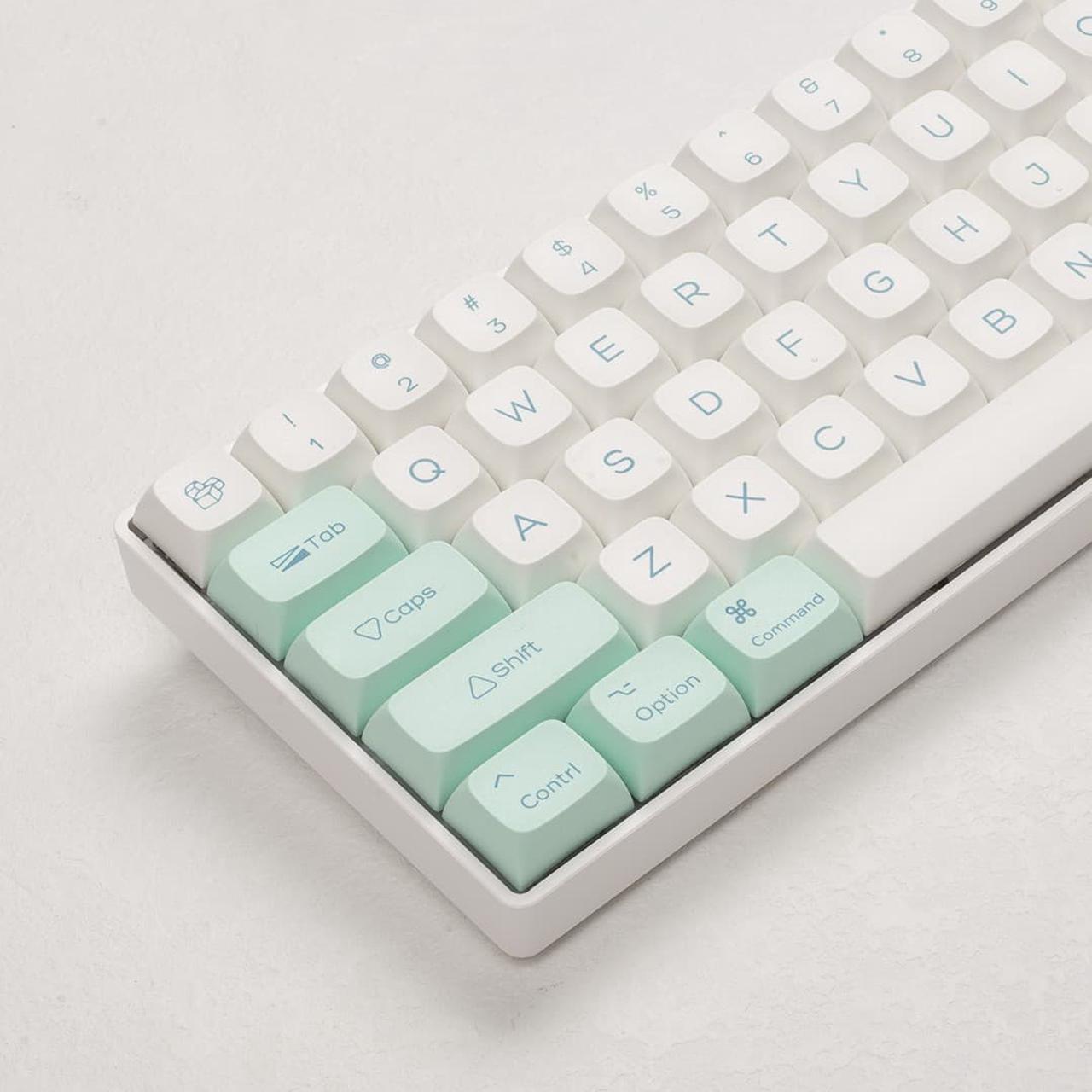 Mint Ice Crystal Theme 135 XDA Keycaps PBT Dye-Sublimated XDA Profile for Mechanical Keyboard with English