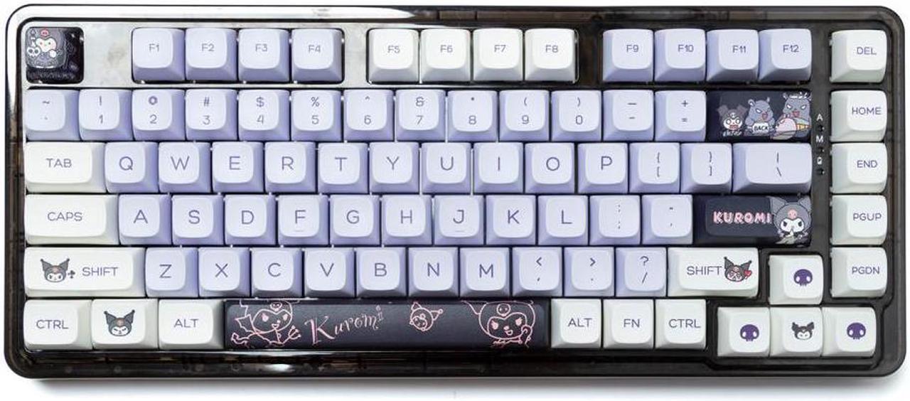 146 Keys Sanrio Kuromi Key Cap Xda Height Cute PBT Pentahedron Thermal Sublimation Keyboard Caps DIY Fits Most Mechanical Keyboards 68 61 84 87 Keyboard Accessory