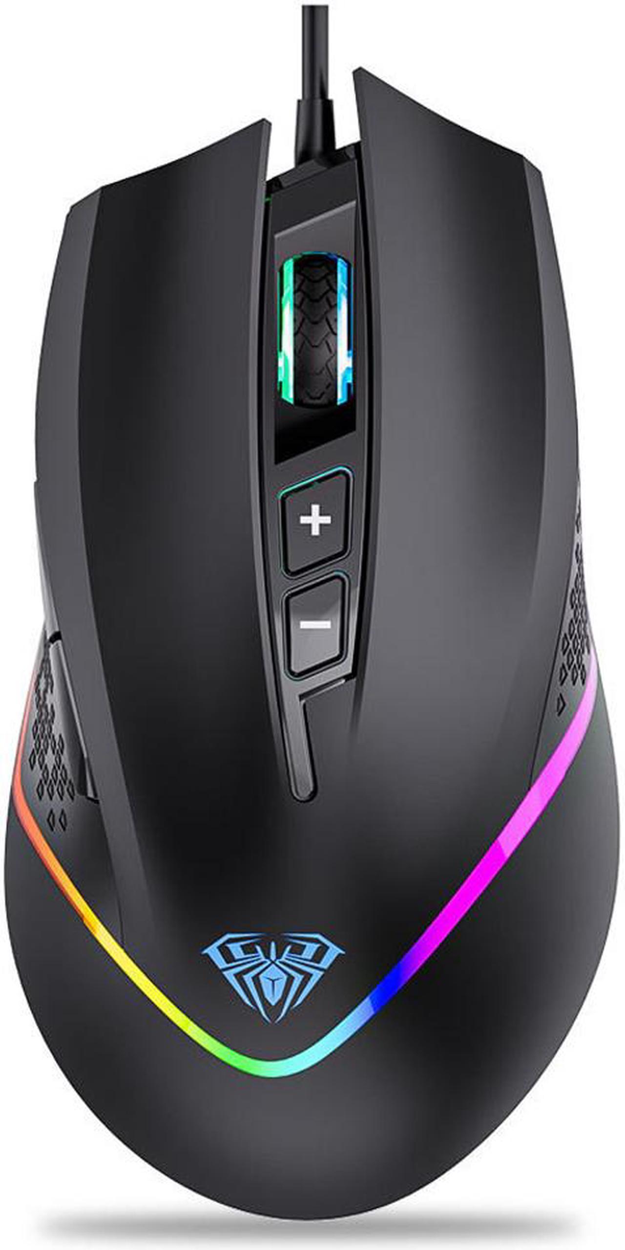 RGB Wired Programmable Gaming Mouse 6400 DPI Ergonomic Computer Optical Mice for Pc Gamer Desktop Laptop