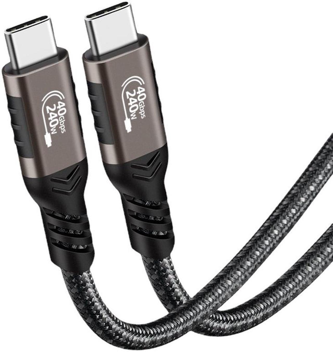 1.5m/4.92FT USB4 Data Cable Compatible with Thunder-bolt 3 Thunder-bolt 4 Data Cable 40GB High-speed 8k60Hz Audio PD240W Fast Charging Cable