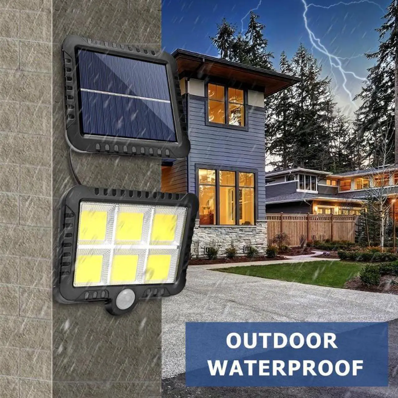 Alt view image 3 of 7 - 120 LED Solar Light Outdoor Solar Lamp PIR Motion Sensor Wall Light Waterproof Solar Powered Sunlight For Garden Decoration