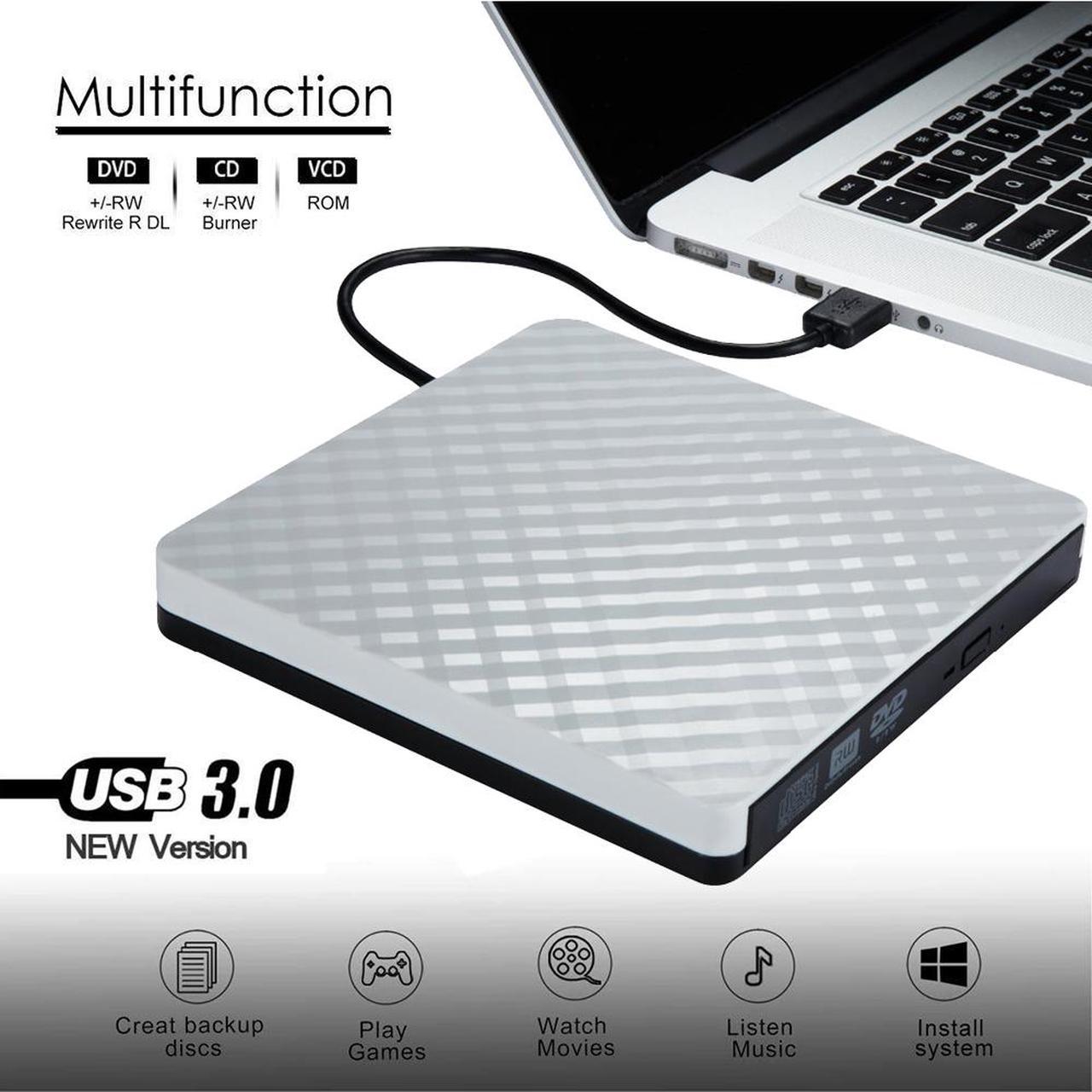 External DVD Drive Portable USB 3.0 CD/DVD +/-RW VCD ROM Burner for Laptop Desktop Computer Optical Drives Computer Components