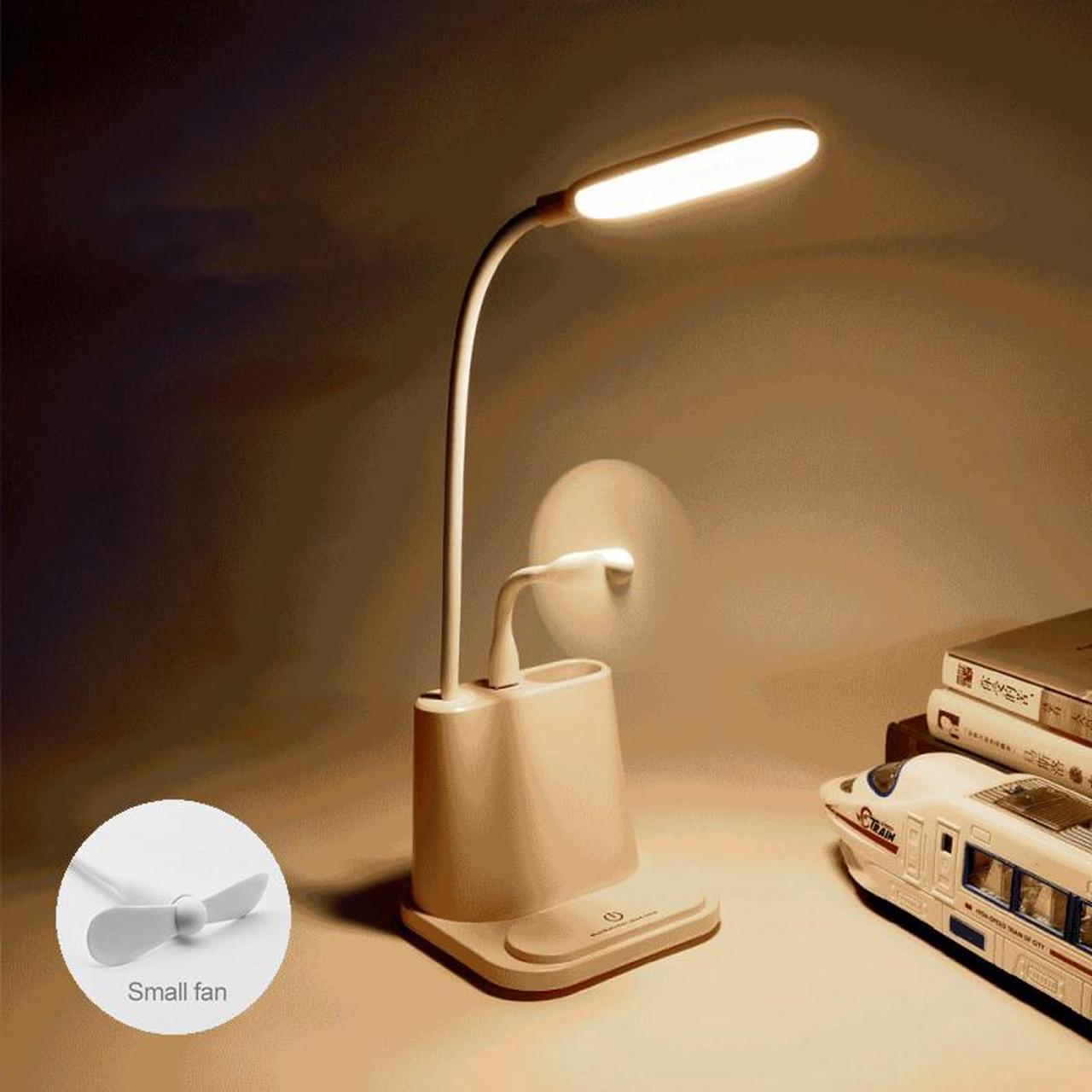 USB Rechargeable LED Desk Lamp Touch Dimming Adjustment Table Lamp for Children Kids Reading Study Bedside Bedroom Living Room