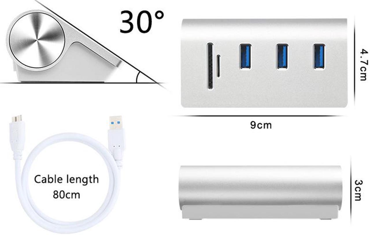 Alt view image 6 of 7 - Multi usb 3.0 hub 3 port adapter splitter Power Interface SD TF Card Reader for MacBook Air computer laptop accessories