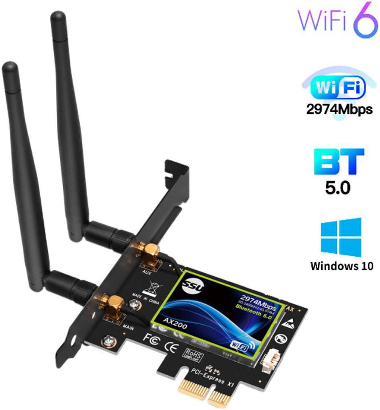 Dual Band PCI Express WiFi Card Gigabit for Intel AX200 2.4G/5Ghz 802.11Ac/Ax 5.0 Bluetooth Adapter Only Support Window10