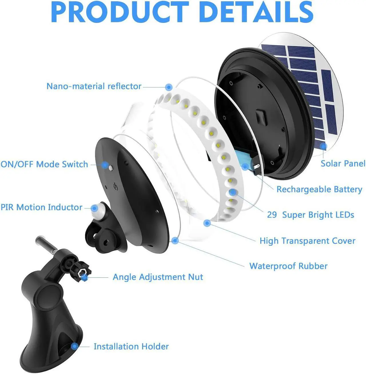 Alt view image 3 of 7 - Solar Motion Sensor Light Outdoor, New Upgrade Solar Lights Outdoor,Motion Solar Lights Outdoor Waterproof,Led Solar Lights Outdoor Motion Sensor,Super Bright Solar Sensor Lights