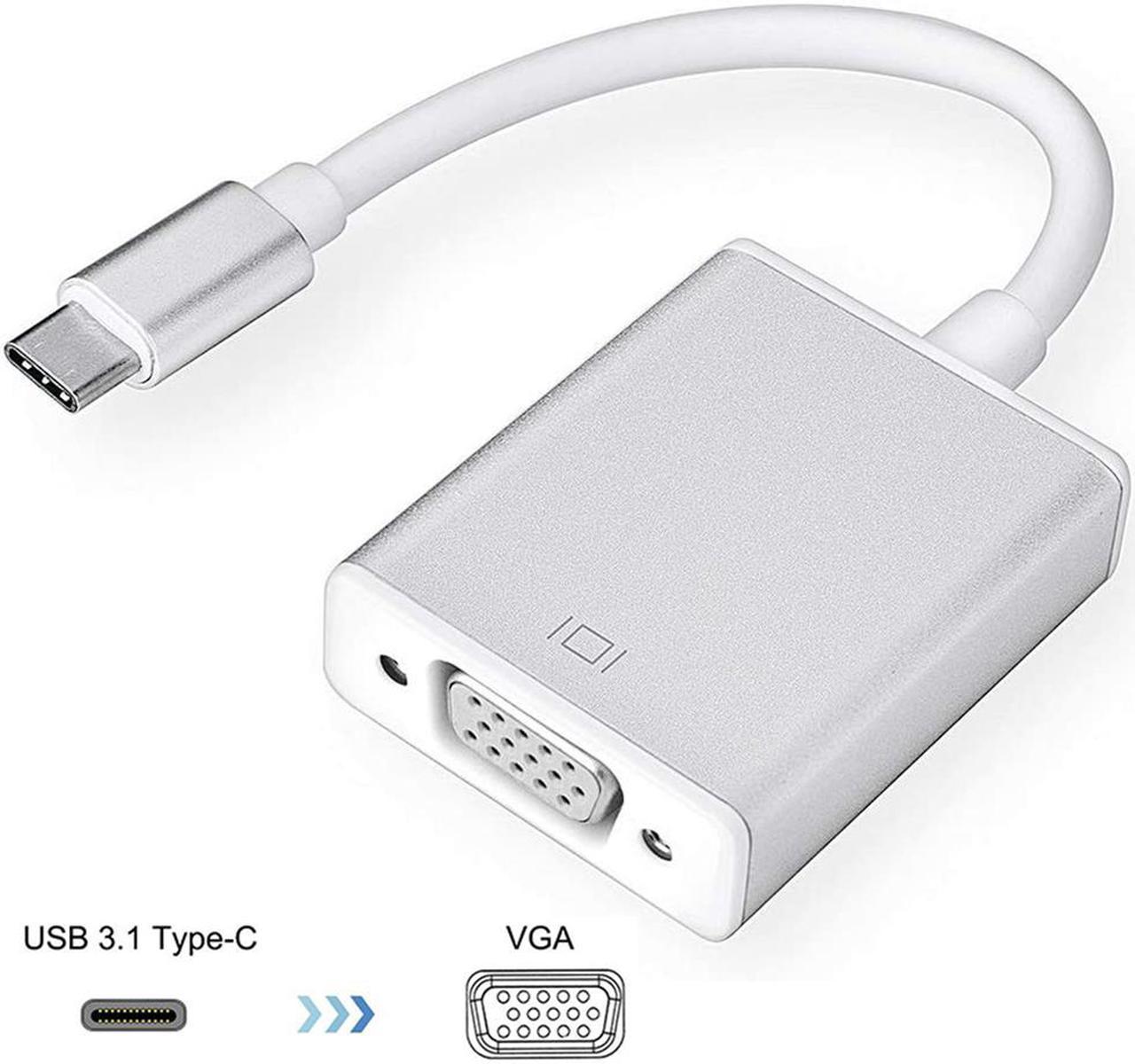 USB-C to VGA Adapter, Bincolo USB 3.1 Type C (Thunderbolt 3) to VGA Converter Compatible with MacBook Pro, New MacBook, MacBook Air 2018, Dell XPS 13/15, Surface Book 2 and More