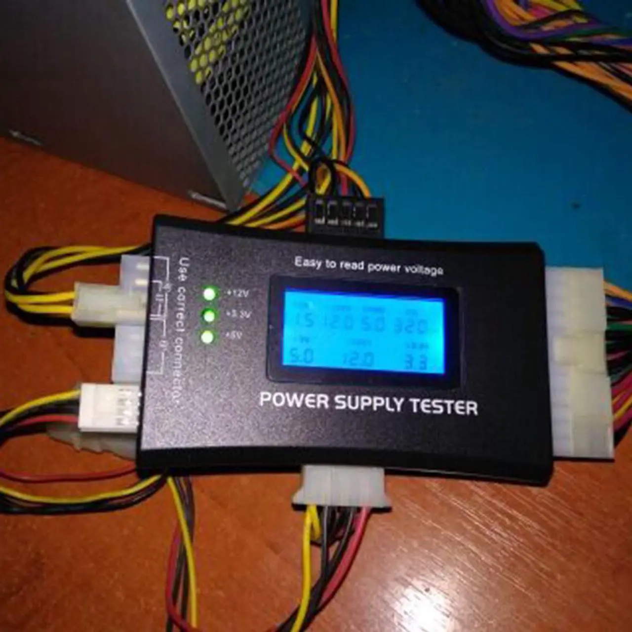 Alt view image 6 of 7 - Quick test Digital LCD Power Bank Supply Tester Computer 20/24 Pin Power Supply Tester Support 4/8/24/ATX 20 Pin Interface