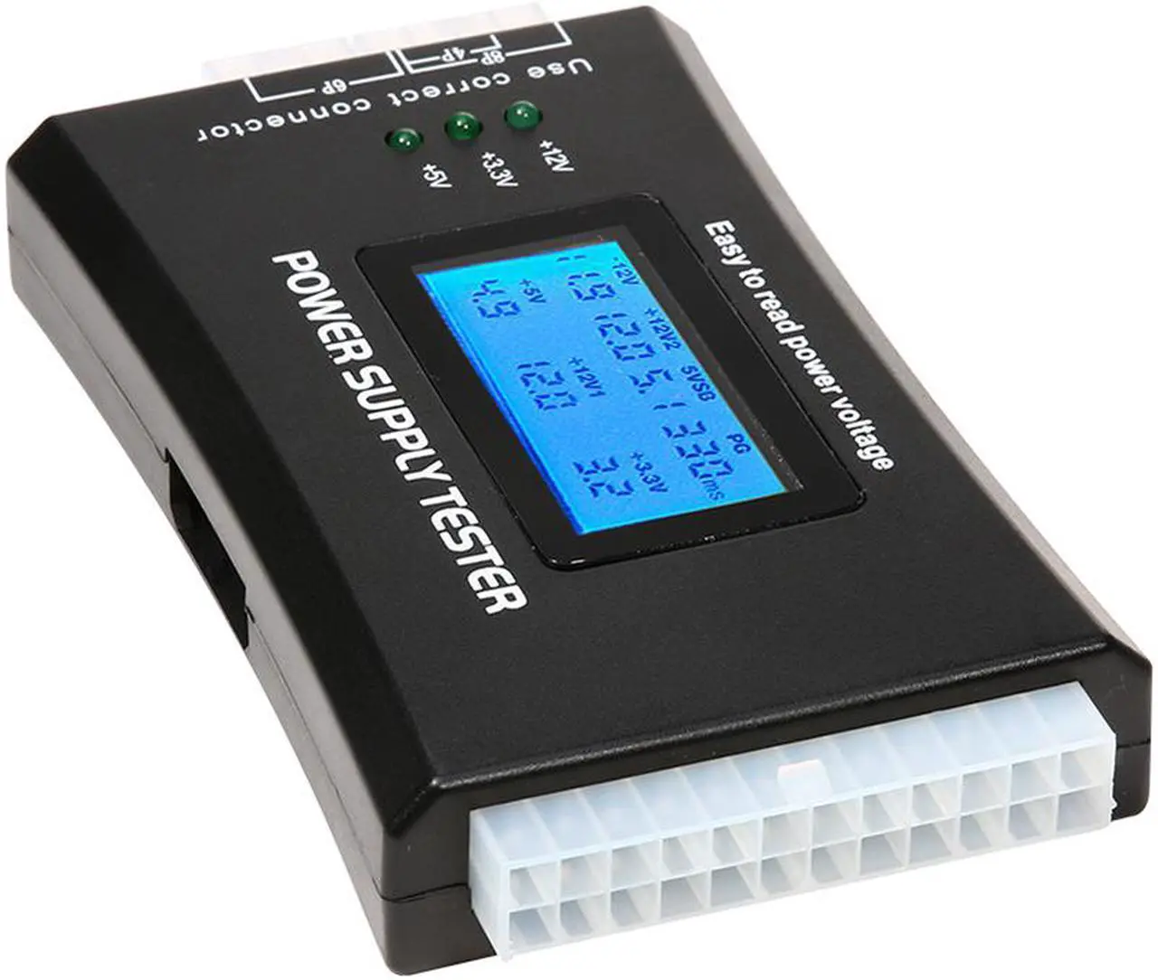Alt view image 3 of 7 - Quick test Digital LCD Power Bank Supply Tester Computer 20/24 Pin Power Supply Tester Support 4/8/24/ATX 20 Pin Interface