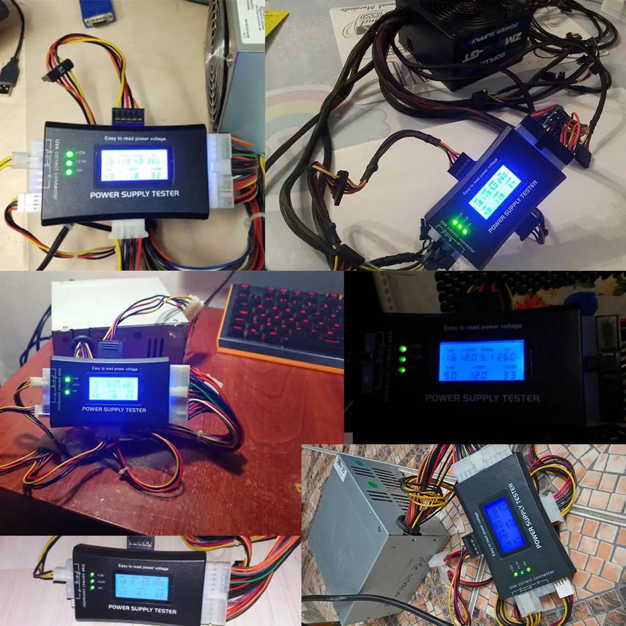 Alt view image 7 of 7 - Quick test Digital LCD Power Bank Supply Tester Computer 20/24 Pin Power Supply Tester Support 4/8/24/ATX 20 Pin Interface