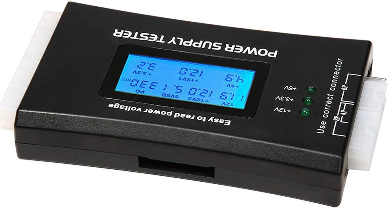 Alt view image 4 of 7 - Quick test Digital LCD Power Bank Supply Tester Computer 20/24 Pin Power Supply Tester Support 4/8/24/ATX 20 Pin Interface