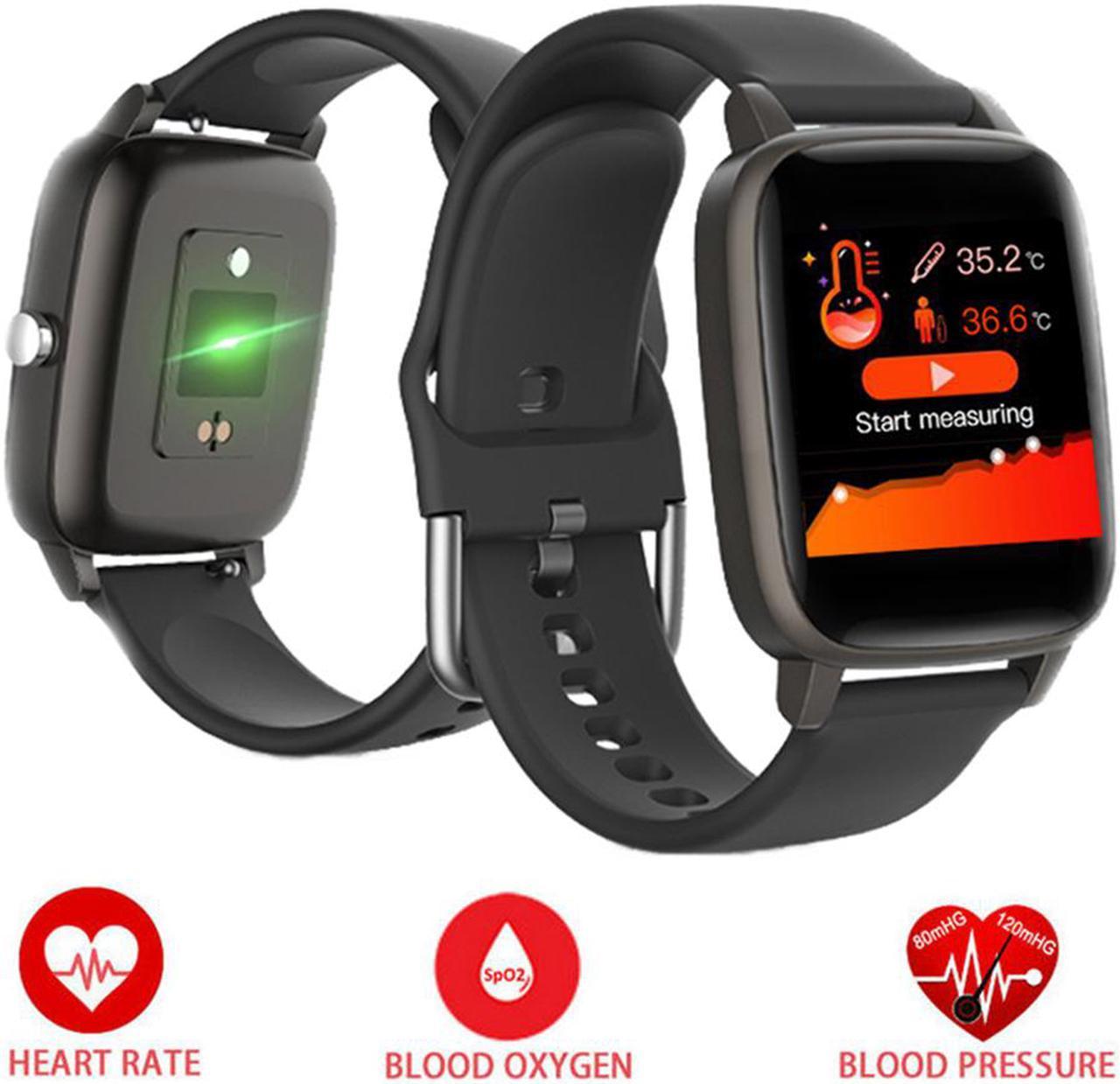 1.4in Color Screen Smart Watch Body Temperature Heart Rate Blood Pressure Monitor Sports Fitness Tracker IP67 Waterproof Men Women Smart Bracelet Smartwatch for IOS Android