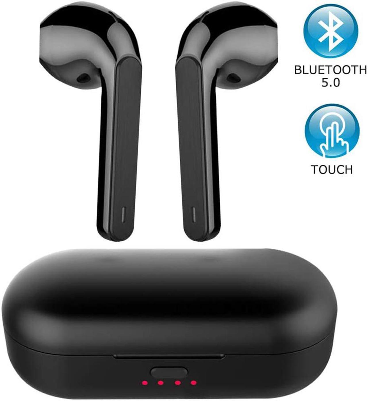 Wireless Earbuds, Mini Bluetooth 5.0 Headphones True Wireless Headphone with Charging Case, Waterproof In-ear Headphone Touch Control Earbuds for Sport Reading (black)