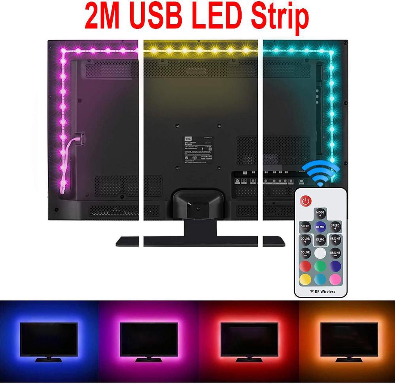 Led Strip lights, Bias Lighting for 40-60 inch HDTV 6.6ft RGB USB Powered LED Light Strip with RF Remote,TV Backlight Kit for Flat Screen TV, PC