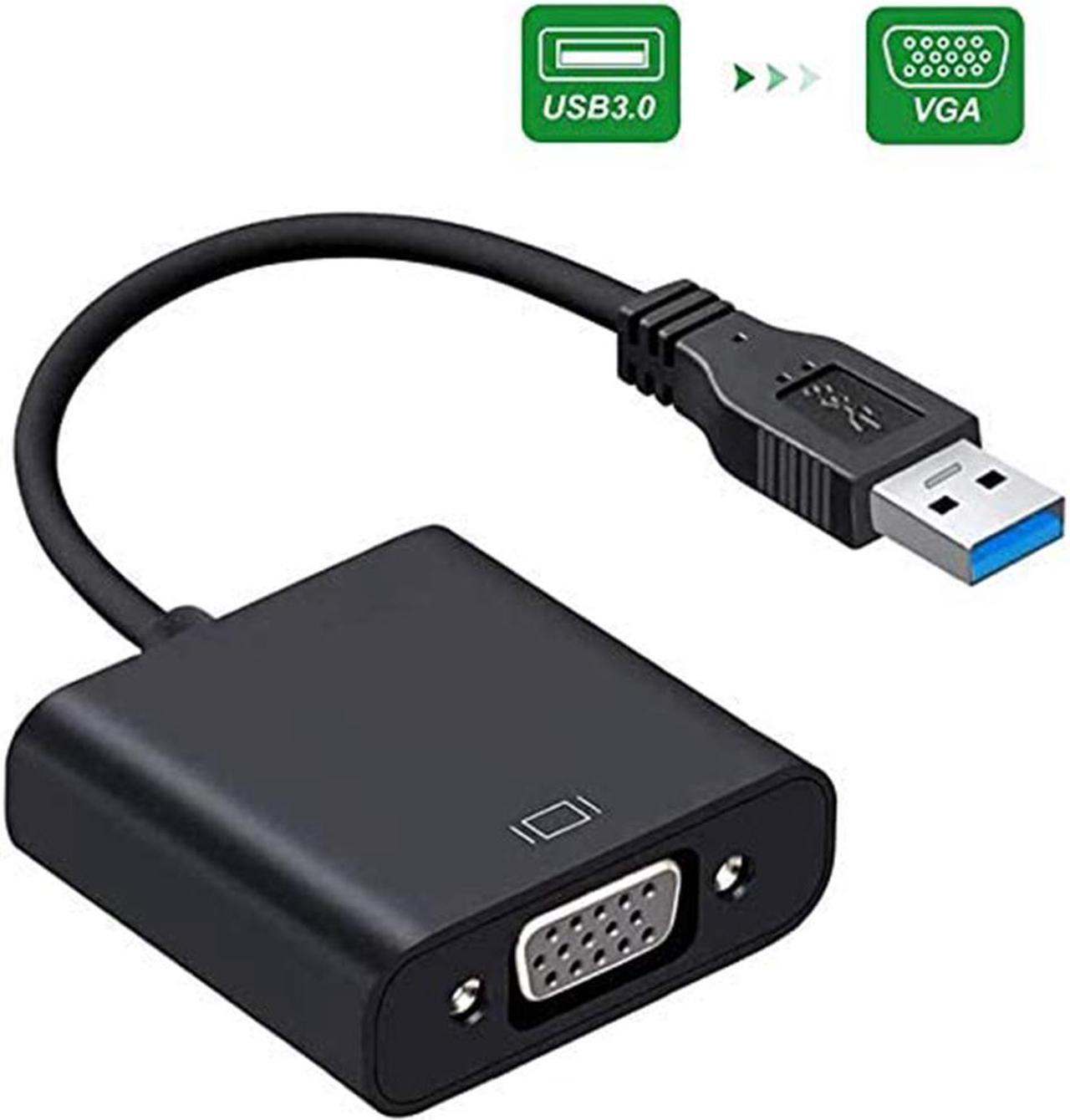 USB 3.0 to VGA Adapter, USB to VGA Video Adapter Converter External Video Graphic Card Multi Monitor Display 1080p Resolution Compatible with Windows 10/8.1/8/7/XP for PC Laptop Desktop Projector