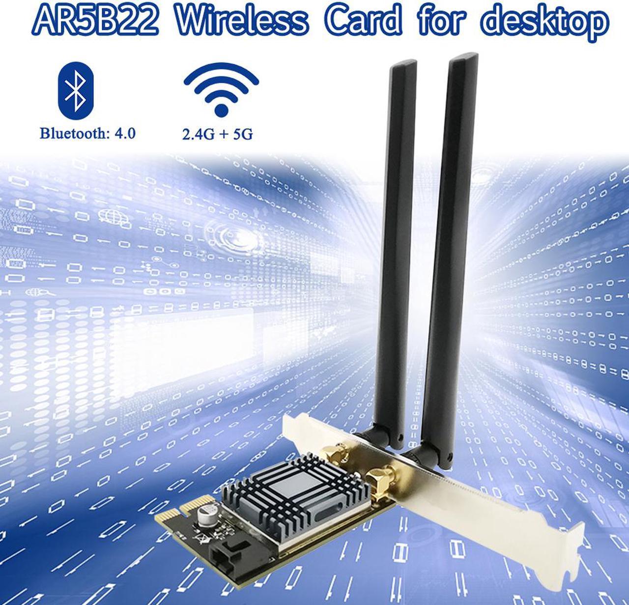 2.4G 5G PCIE Wireless Adapter AC 300Mbps Bluetooth 4.0 Stable WIFI Network Card Dual Band Lightweight Computer Games Pcie High Speed WiFi Adapter