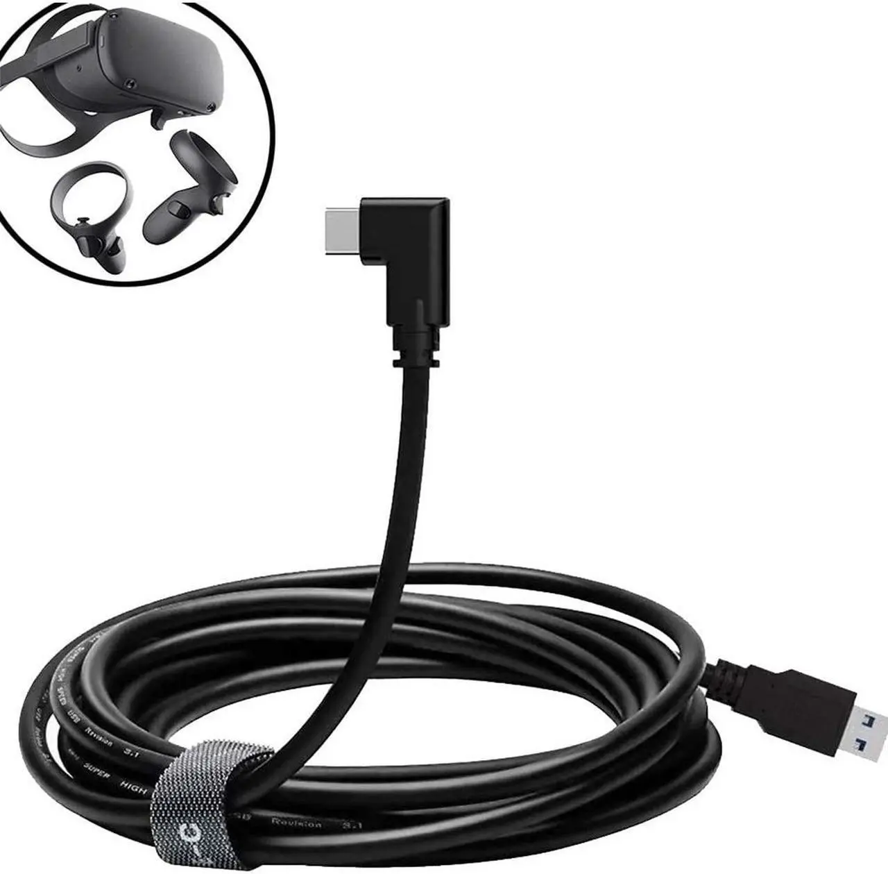 Main image of USB A to USB C Cable 13FT,  Oculus Quest Link Cable, High Speed Data Transfer & Fast Charging Cable Compatible for Oculus Quest and Gaming PC (13 Feet / 4M)