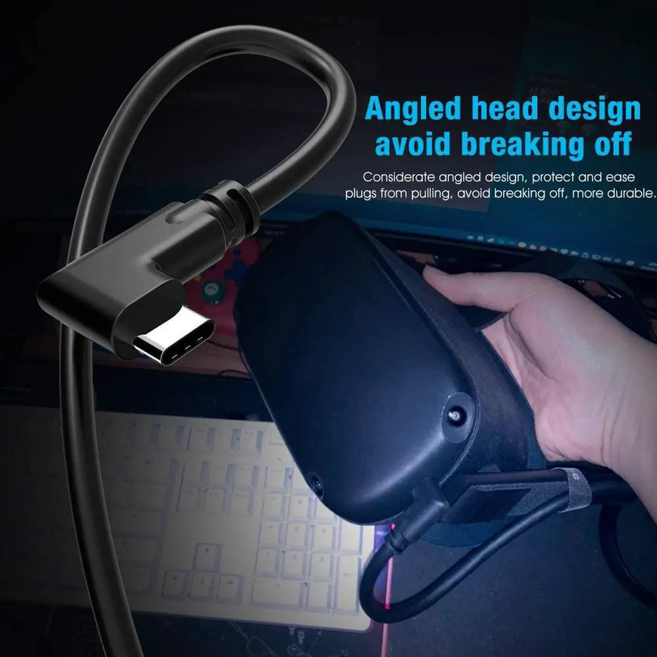 Alt view image 7 of 7 - USB A to USB C Cable 13FT,  Oculus Quest Link Cable, High Speed Data Transfer & Fast Charging Cable Compatible for Oculus Quest and Gaming PC (13 Feet / 4M)
