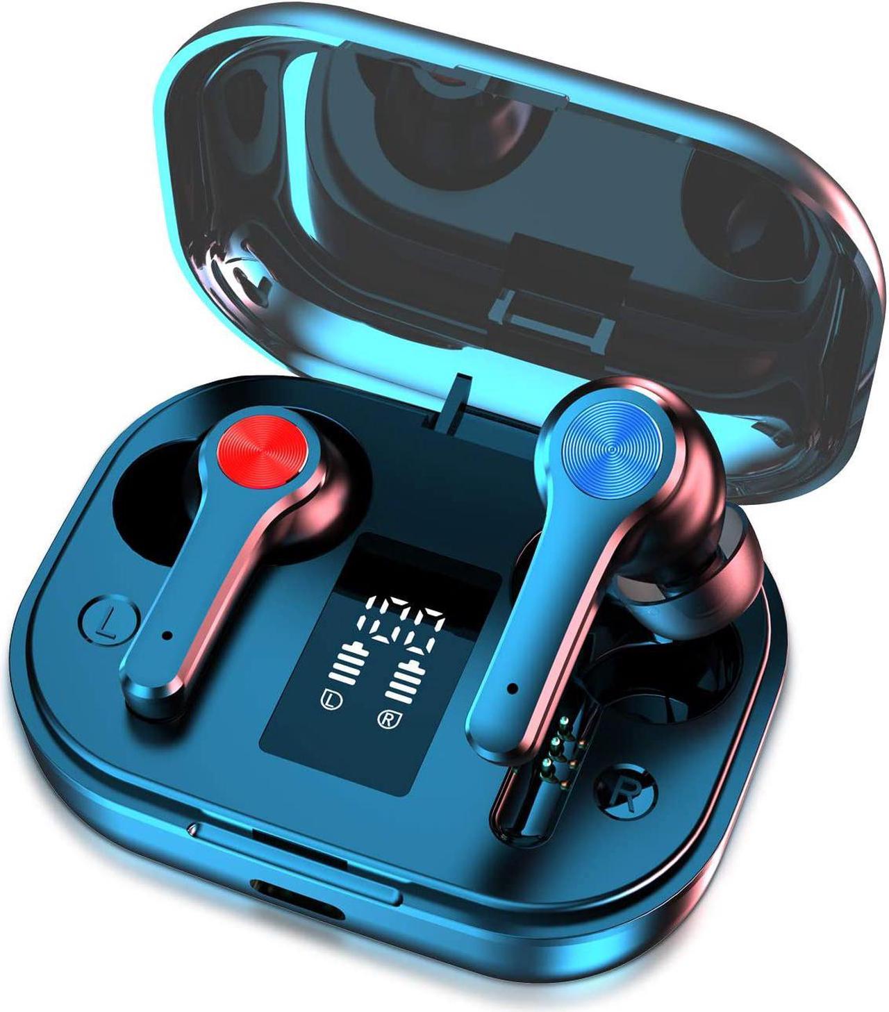 Ture Wireless Earbuds, Bluetooth 5.0 Headphones in-Ear with Charging Case, Waterproof Deep Bass TWS Stereo Earphones Built-in Mic with LED Display Touch Control Compatible with iPhone and Android