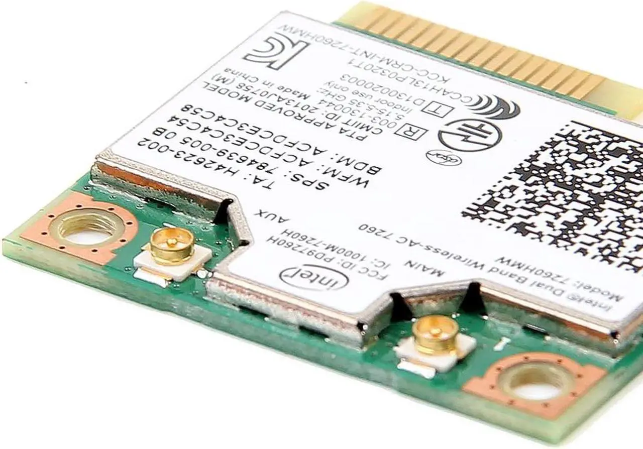Alt view image 4 of 7 - Mini pcie WiFi Card Dual Band Wireless AC 7260 PCI Express Card 802.11ac 2x2 Wi-Fi 7260hmw Bluetooth 4.0 PCIe Half WiFi Card 802.11 b/a/g/n/ac for Laptop Window 7 8 8.1 10 Linux 2.4.x/2.6.x or Later