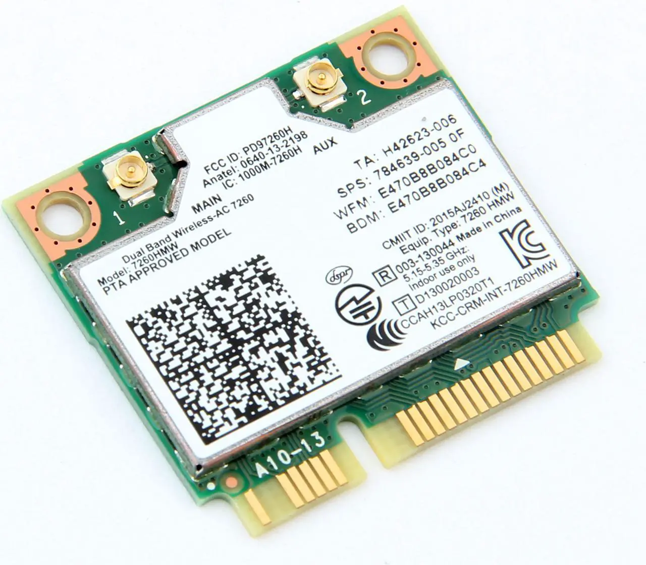 Alt view image 7 of 7 - Mini pcie WiFi Card Dual Band Wireless AC 7260 PCI Express Card 802.11ac 2x2 Wi-Fi 7260hmw Bluetooth 4.0 PCIe Half WiFi Card 802.11 b/a/g/n/ac for Laptop Window 7 8 8.1 10 Linux 2.4.x/2.6.x or Later