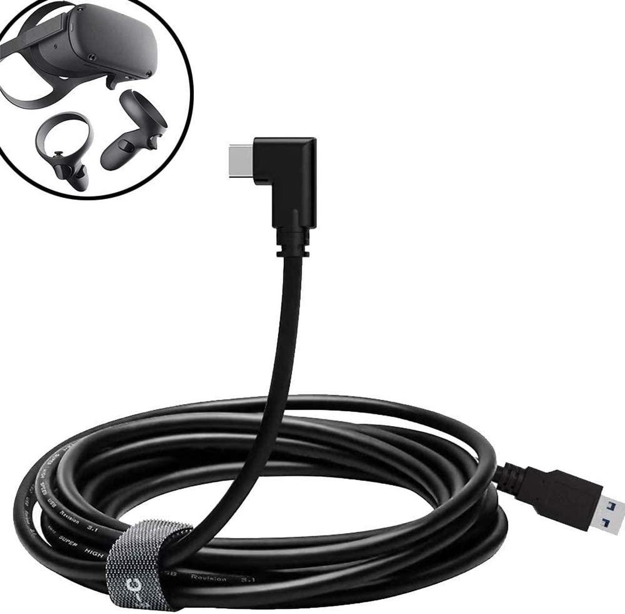 Oculus Quest Link Cable, USB 3.0 USB A to USB C Cable 16FT, 90 Degree Angled High Speed Data Transfer & Fast Charging Cable Compatible for Oculus Quest and Oculus Quest 2 to Gaming PC (16ft/5M)