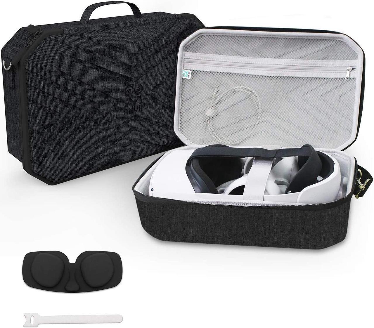 Travel Carrying Case for Oculus Quest 2 VR Gaming Headset and Controllers Accessories Protective Cover Storage Travel Bag (Black)