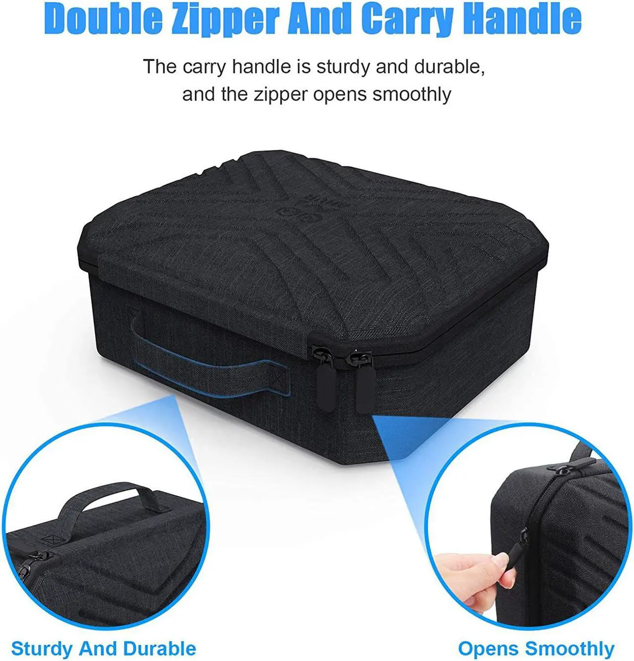 Alt view image 4 of 7 - Portable Fashion Travel Case for Oculus Quest 2, Storing VR Gaming Headset and Touch Controllers Accessories Carrying Bag (Black_