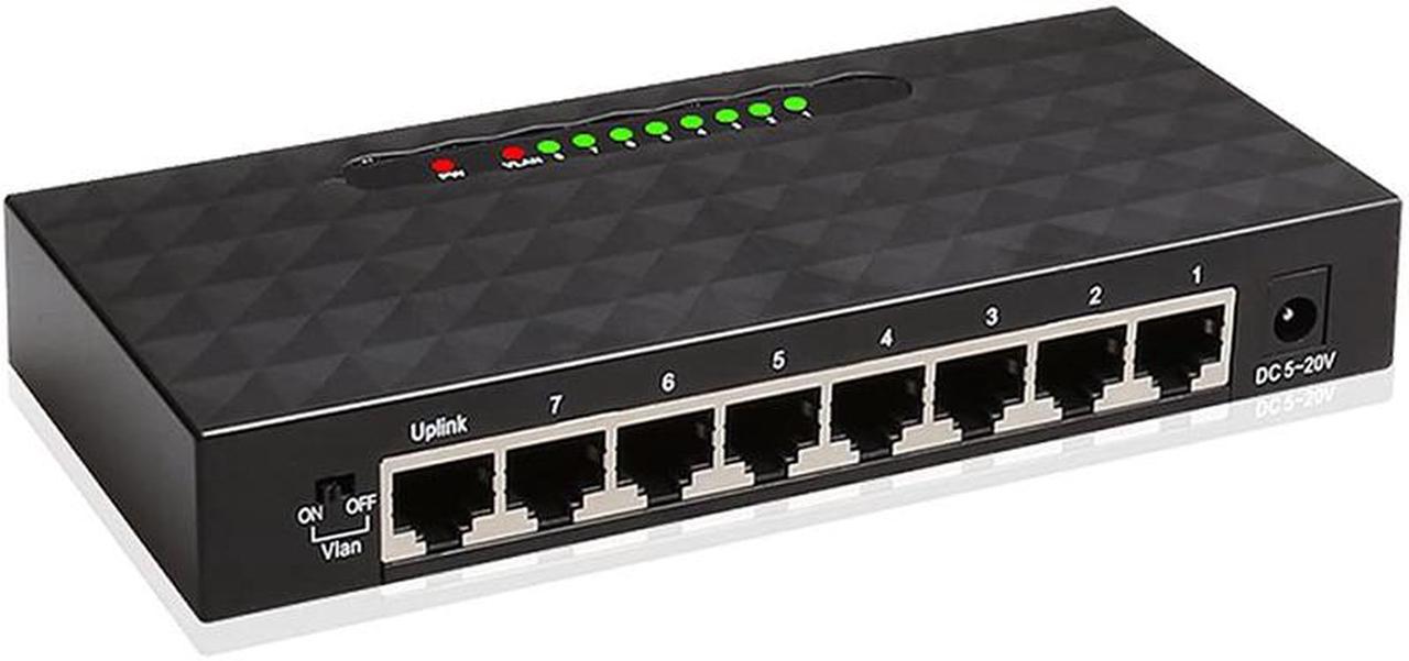 New 8-Port Gigabit Ethernet Switch 10/100/1000Mbps RJ45 Ports (Auto MDI/MDIX) Plug and Play Power Saving Desktop Switch