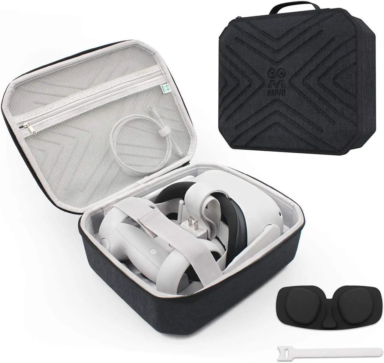Main image of Portable Fashion Travel Case for Oculus Quest 2, Storing VR Gaming Headset and Touch Controllers Accessories Carrying Bag (Black_